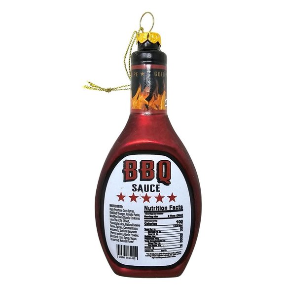 Southern Style BBQ Barbeque Sauce 5.5" Glass Bottle Ornament - Christmas Gift - Picture 2 of 3